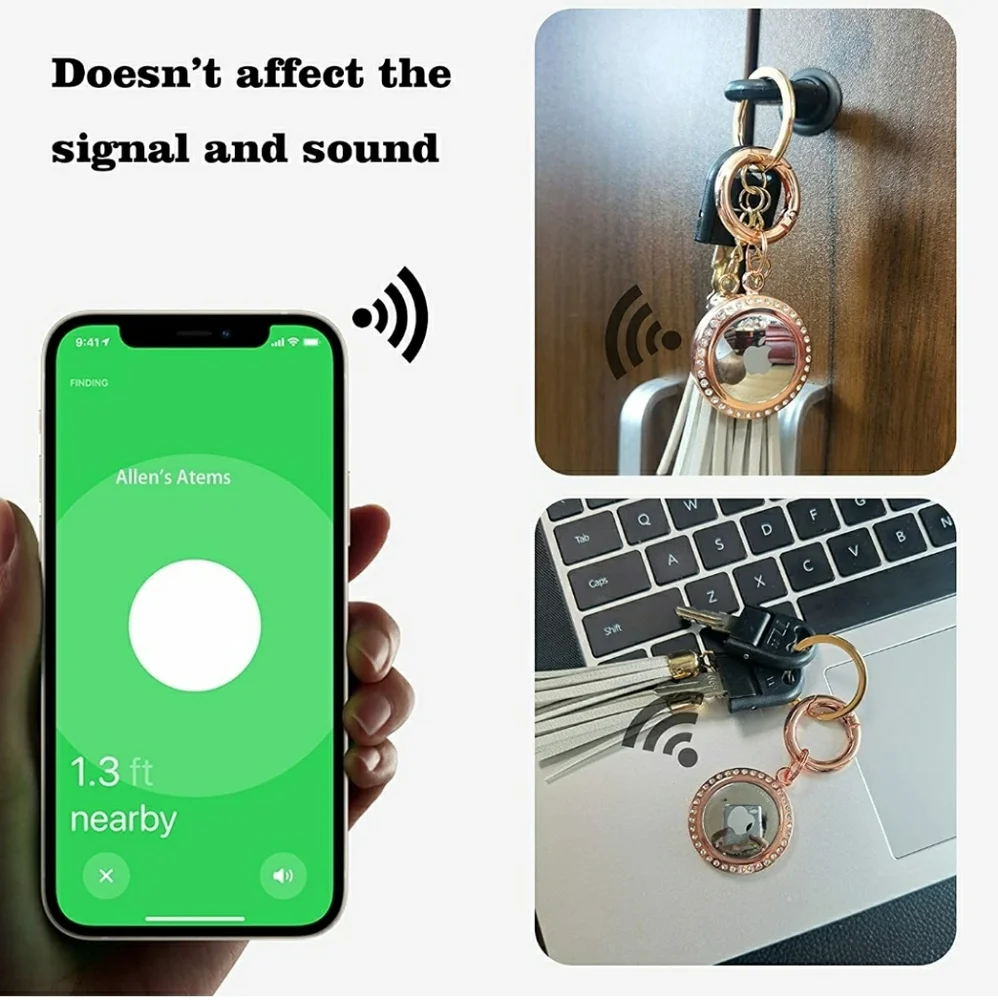 Bling Metal Case Compatible with Apple New AirTag 2021